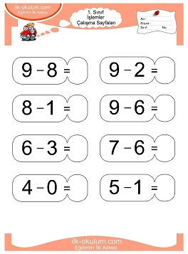 Çocuklar İçin toplam işlemi yaprak testleri 